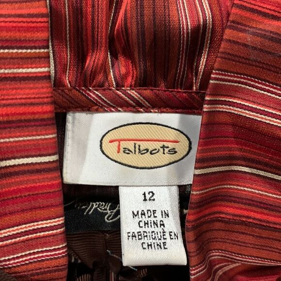 Talbots Striped Ruffled Blouse - Picture 5 of 11